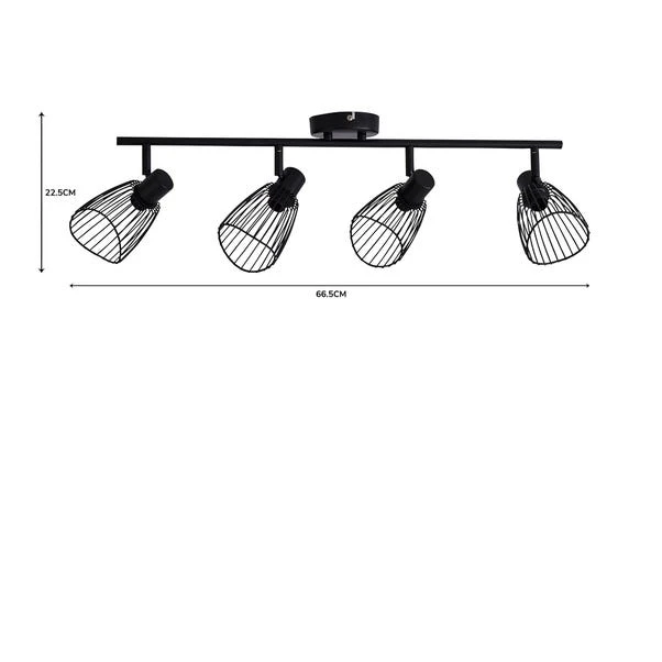 Elements Jaula 4 Light Semi Flush Spotlight Bar 6 Elements Jaula 4 Light Semi Flush Spotlight Bar - Image 6