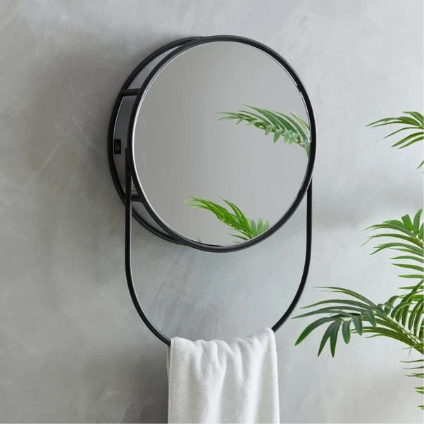 Elements Matte Black Wall Mirror With Storage 1 Elements Matte Black Wall Mirror With Storage