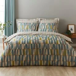 Elements Kolla Blue Duvet Cover And Pillowcase Set -Elements 30747965