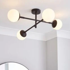 Elements Tela 4 Light Semi Flush Bathroom Ceiling Light -Elements 30769125