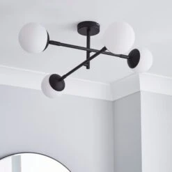 Elements Tela 4 Light Semi Flush Bathroom Ceiling Light -Elements 30769125 alt01