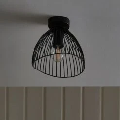 Elements Jaula Outdoor Flush Porch Ceiling Light -Elements 30831992 alt01