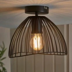 Elements Jaula Outdoor Flush Porch Ceiling Light -Elements 30831992 alt06