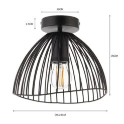 Elements Jaula Outdoor Flush Porch Ceiling Light -Elements 30831992 alt07