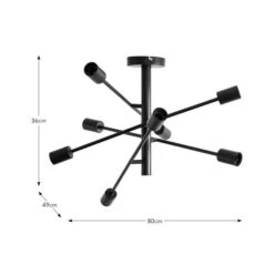 Elements Koppla 8 Light Semi Flush Ceiling Light -Elements 30832004 alt05