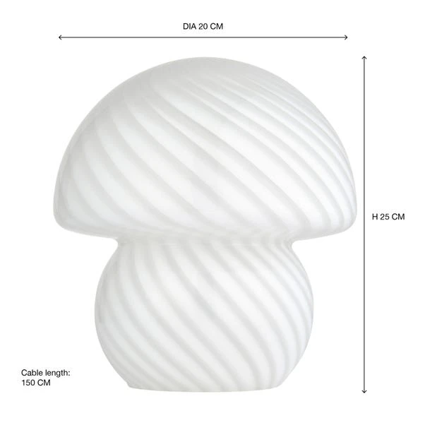 Elements Large Glass Mushroom Table Lamp 4 Elements Large Glass Mushroom Table Lamp - Image 4