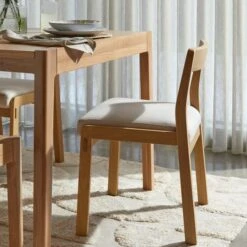 Elements Holmes 6 Seater Rectangular Dining Table, Modern Oak -Elements 30893316 alt03