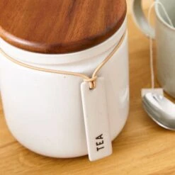 Elements Cream Speckled Hang Tag Kitchen Canister -Elements 30893964 alt01
