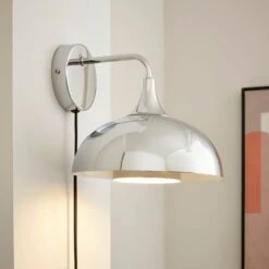Elements Lennon 2 Tier Dome Plug In Wall Light -Elements 30898670