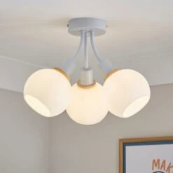 Elements Bailey 3 Light Semi Flush Ceiling Light -Elements 30898688