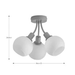 Elements Bailey 3 Light Semi Flush Ceiling Light -Elements 30898689 alt08