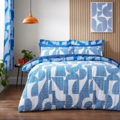Elements Ezra Blue Cotton Duvet Cover And Pillowcase Set -Elements 30902413 alt02
