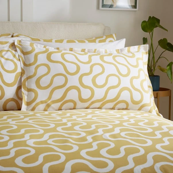 Elements Wiggins Wiggle Ochre Oxford Pillowcase 1 Elements Wiggins Wiggle Ochre Oxford Pillowcase