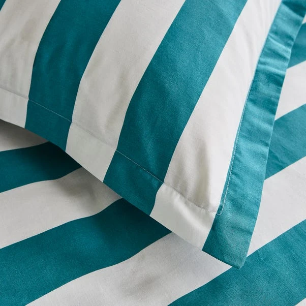 Elements Bold Stripe Teal Oxford Pillowcase 3 Elements Bold Stripe Teal Oxford Pillowcase - Image 3