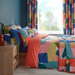 Elements Abstract Blocks Multicoloured Cotton Duvet Cover And Pillowcase Set -Elements 30903850 alt06